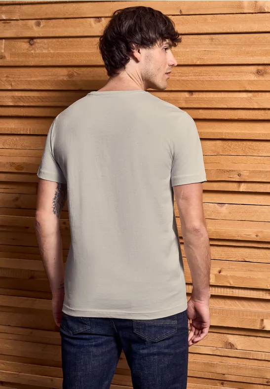 Shirt met tekstdetail basic beige