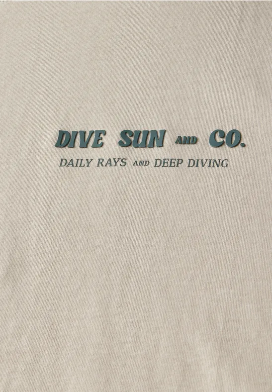 Shirt met tekstdetail basic beige