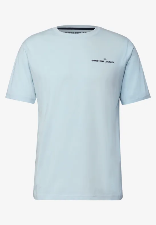 T-Shirt mit Chestprint lagoon blue