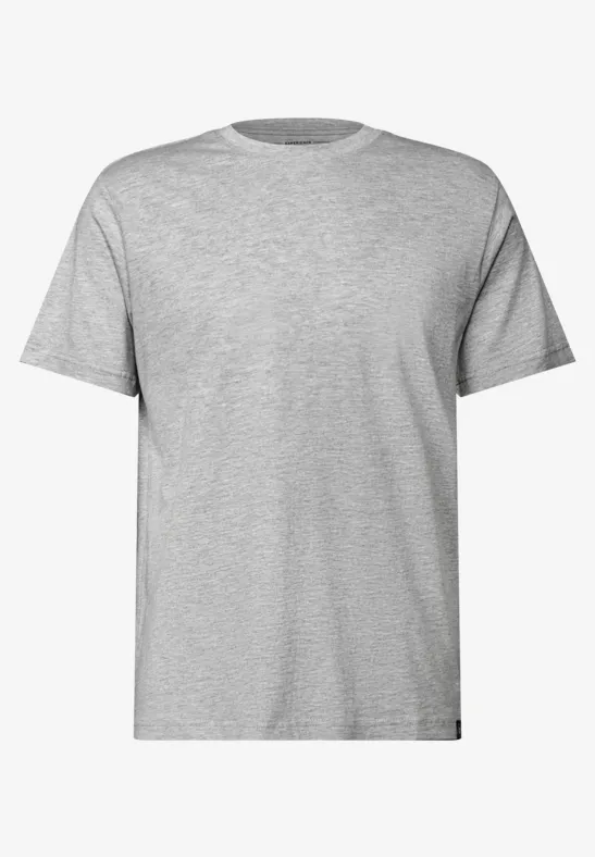 Basic T-Shirt in Unifarbe cloud grey melange