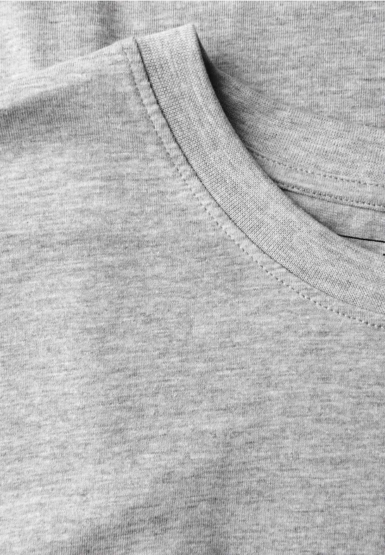 Basic T-Shirt in Unifarbe cloud grey melange