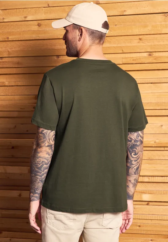 T-shirt basique en couleur unie vintage green
