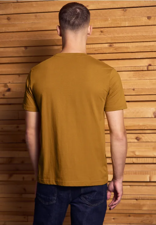 Basic T-Shirt in Unifarbe golden yellow