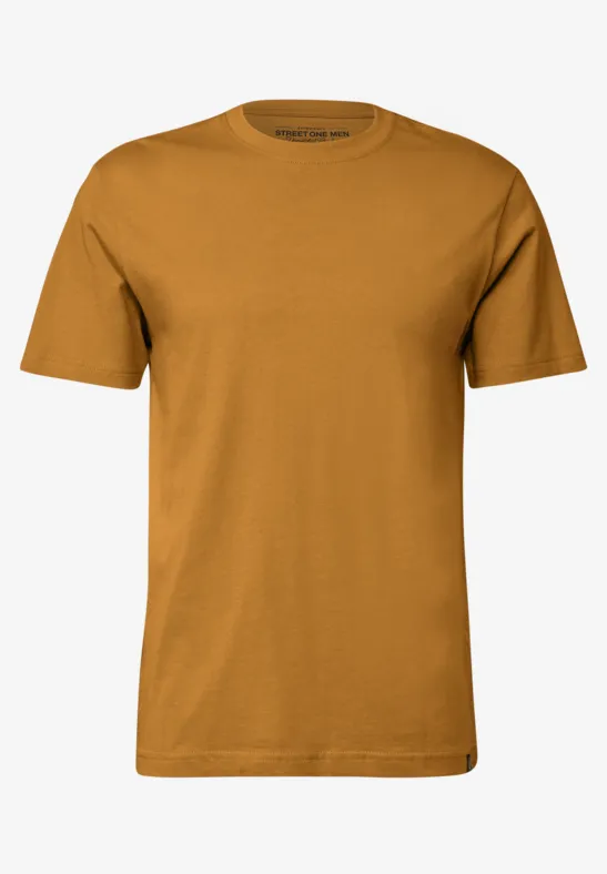 Basic T-Shirt in Unifarbe golden yellow