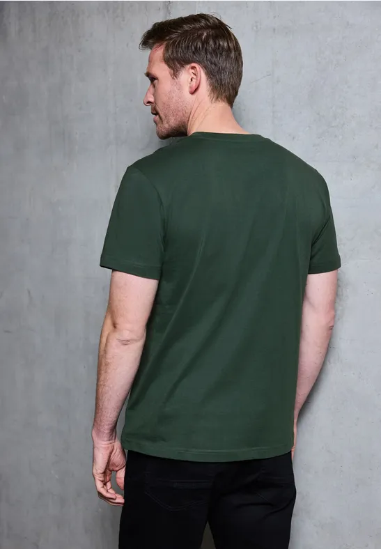 Basic Shirt in effen kleur soft olive green