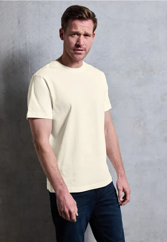 Basic Shirt in effen kleur arctic beige