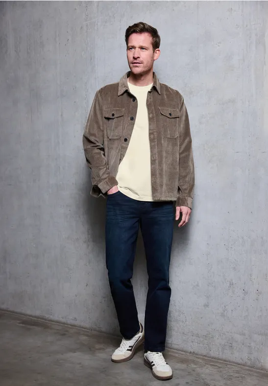 Basic Shirt in effen kleur arctic beige