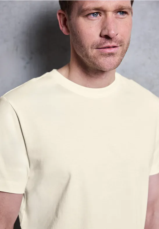 Basic Shirt in effen kleur arctic beige