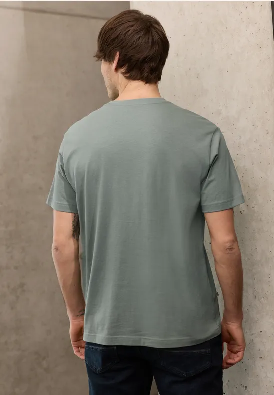 Basic T-Shirt aus reiner Baumwolle dusty mint