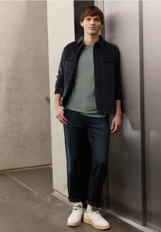 Basic T-Shirt aus reiner Baumwolle dusty mint