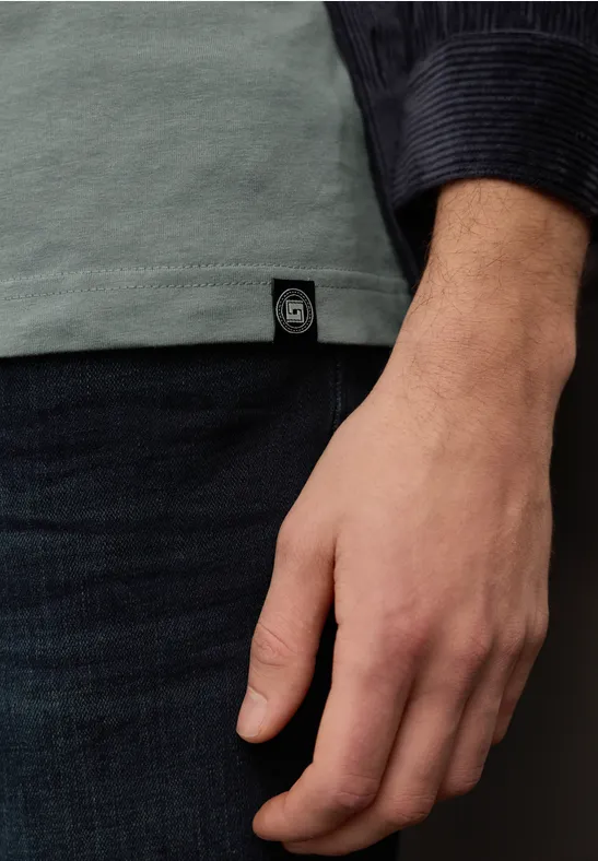 Basic T-Shirt aus reiner Baumwolle dusty mint