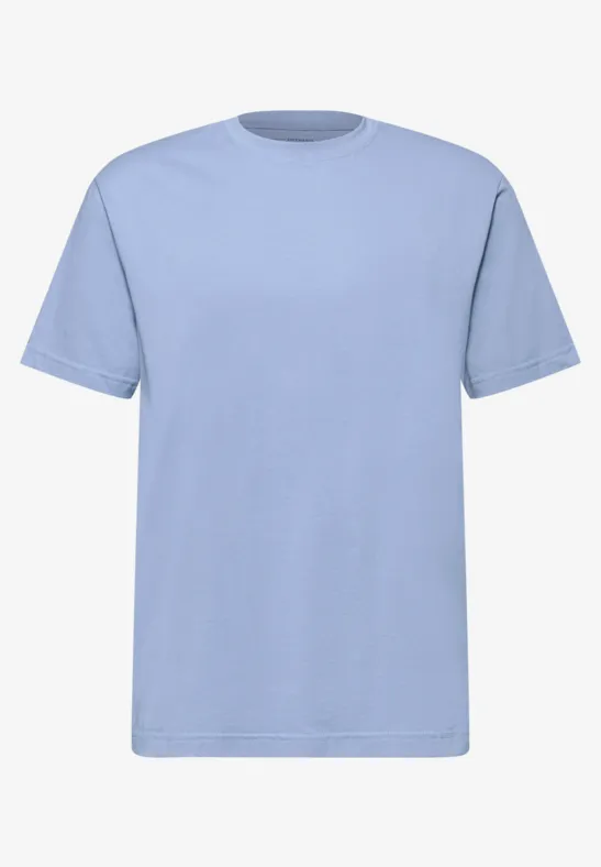 Basic T-Shirt aus reiner Baumwolle beach blue