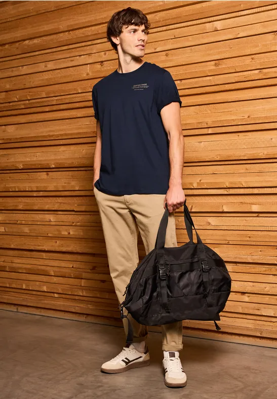 T-shirt basique avec détail imprimé night blue