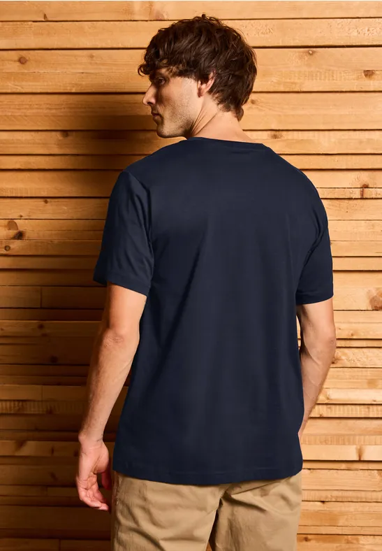 T-shirt basique avec détail imprimé night blue