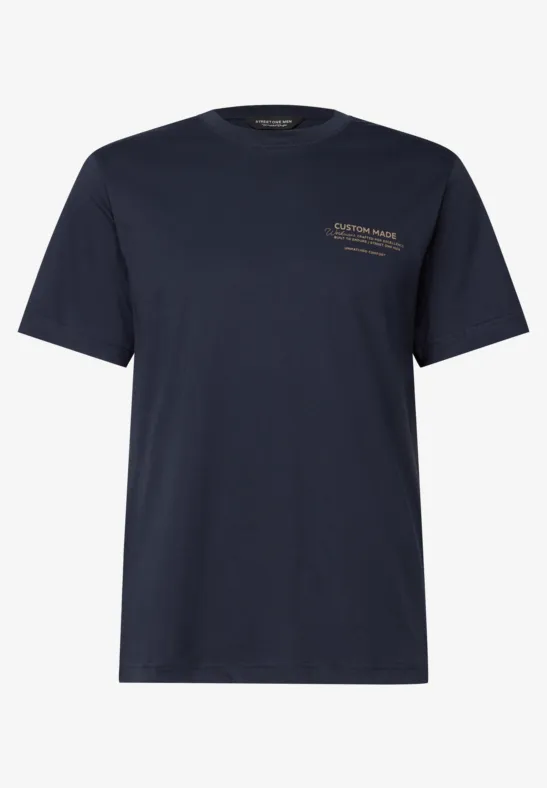 T-shirt basique avec détail imprimé night blue