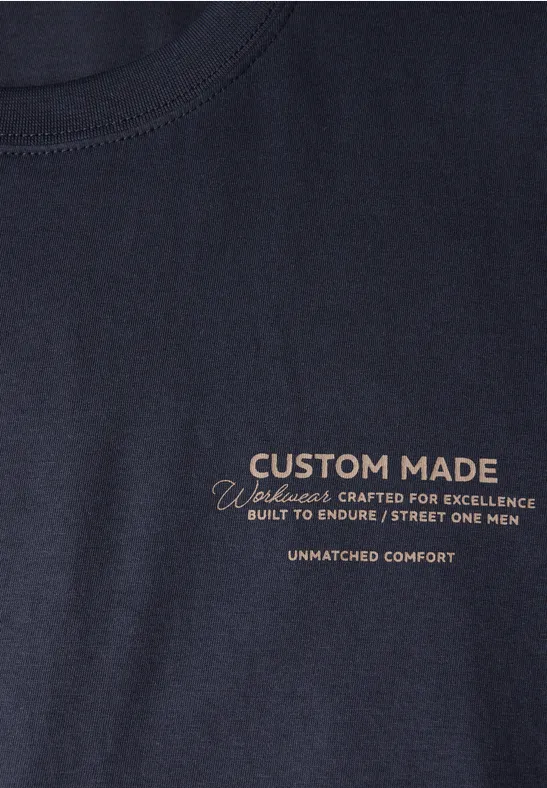 T-shirt basique avec détail imprimé night blue