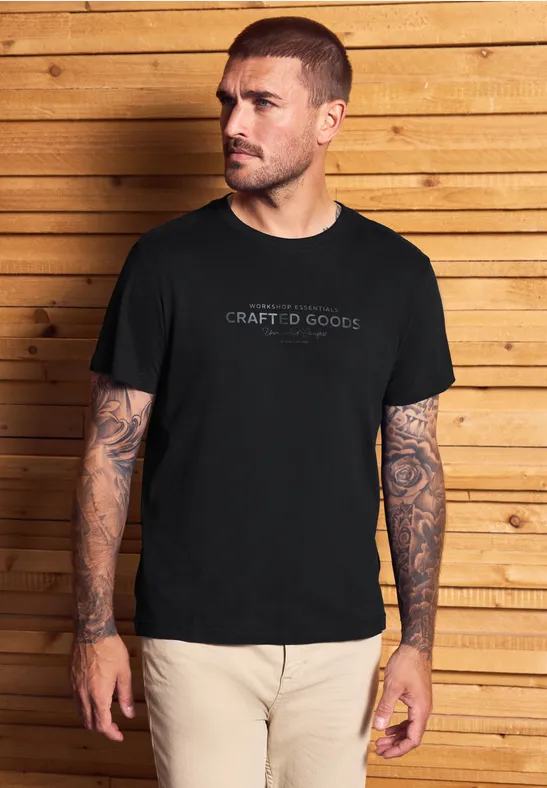 Softes T-Shirt mit Wording Black