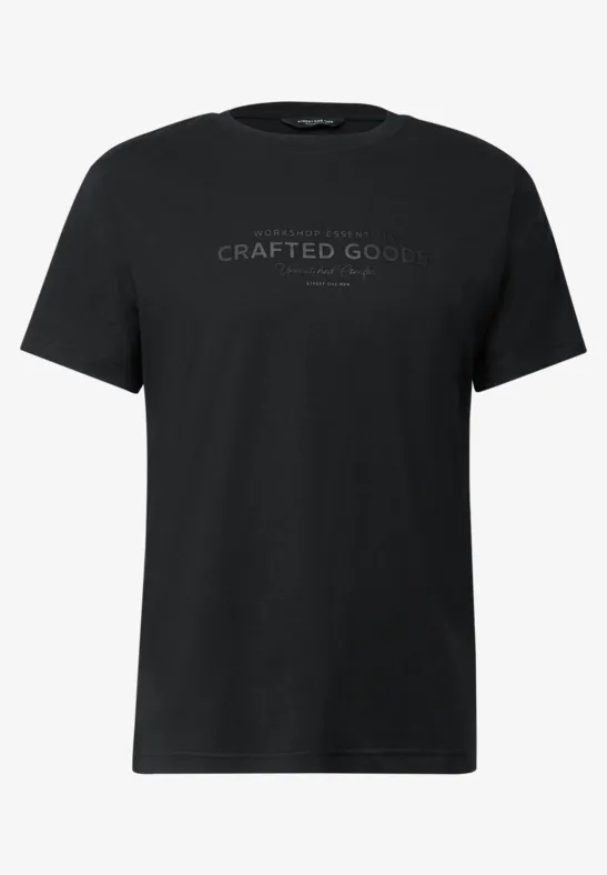 Softes T-Shirt mit Wording Black