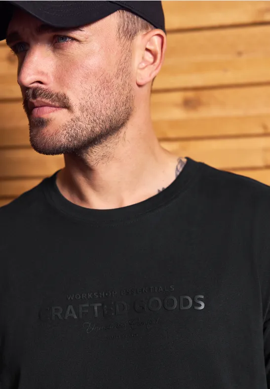 Softes T-Shirt mit Wording Black