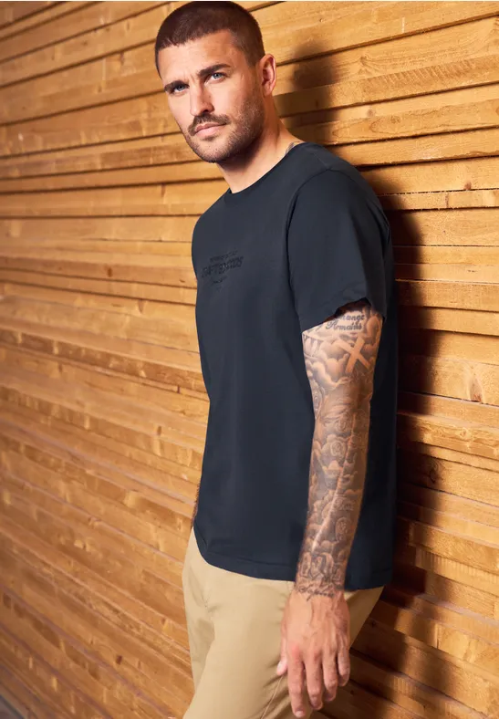 Softes T-Shirt mit Wording night blue