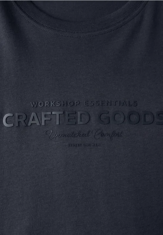 Softes T-Shirt mit Wording night blue