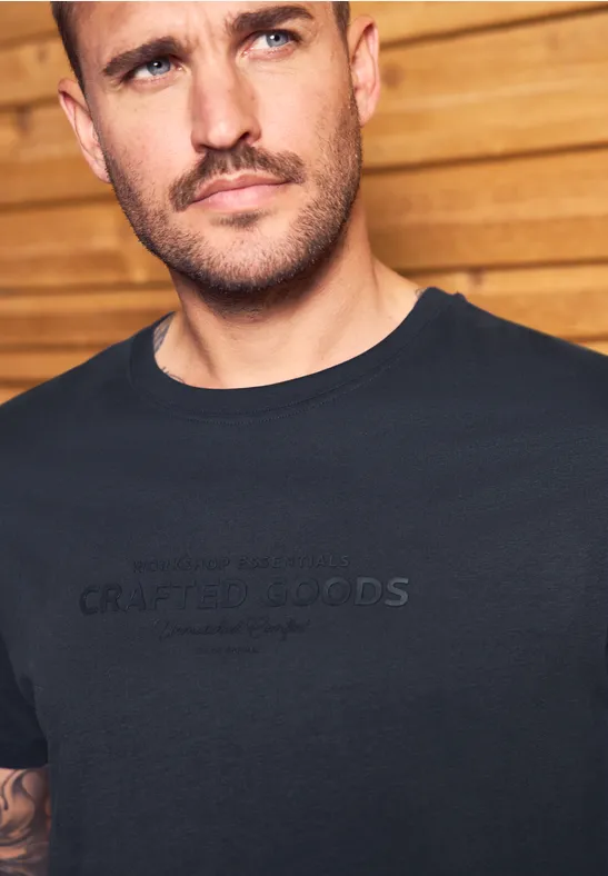 Softes T-Shirt mit Wording night blue