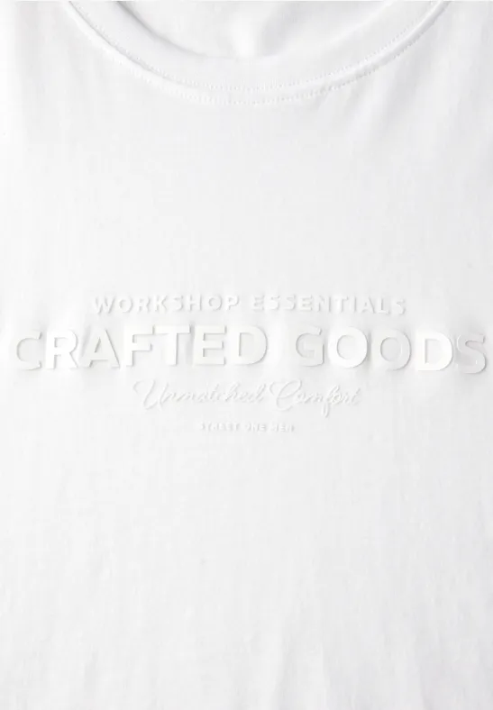 T-shirt doux avec wording bright white