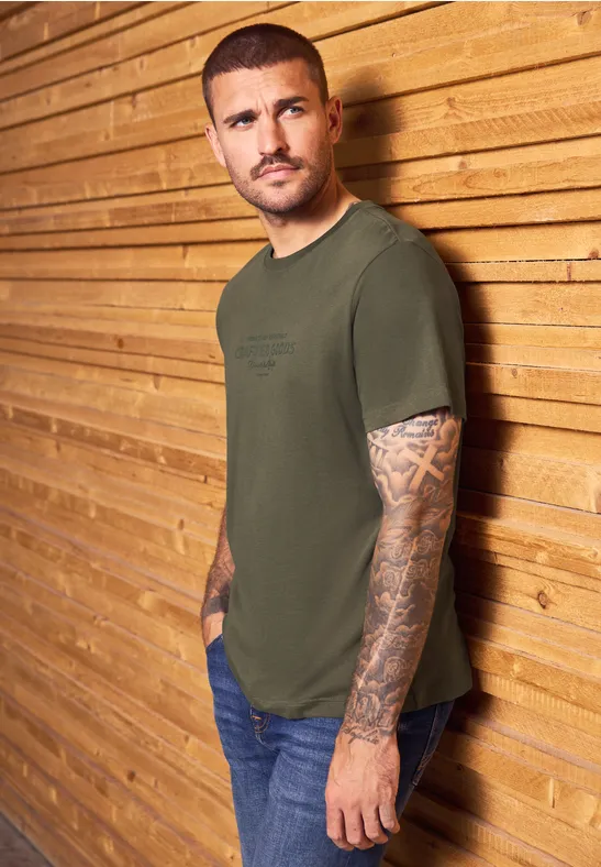 Softes T-Shirt mit Wording vintage green