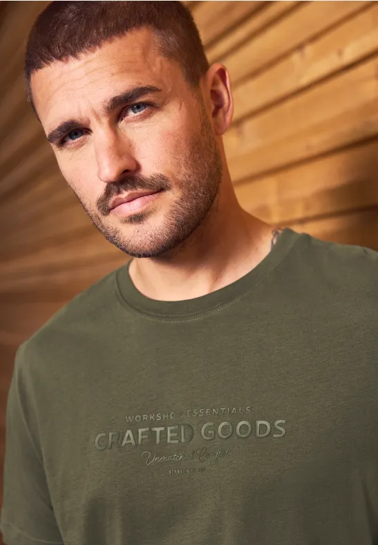 Softes T-Shirt mit Wording vintage green