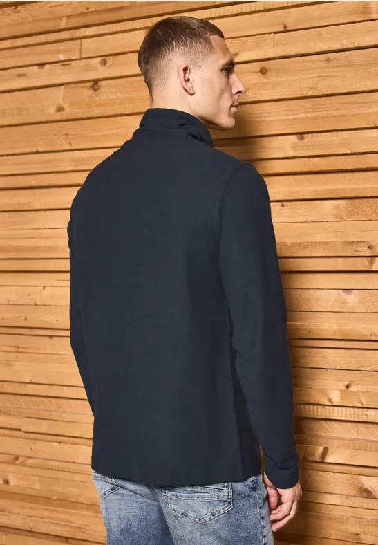 Funnelneck Strukturshirt night blue