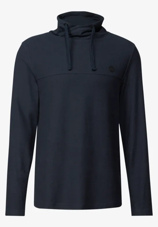 Funnelneck Strukturshirt night blue