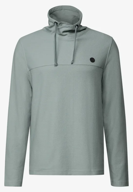 Funnelneck Strukturshirt silver green