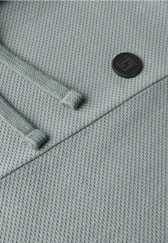 Funnelneck Strukturshirt silver green