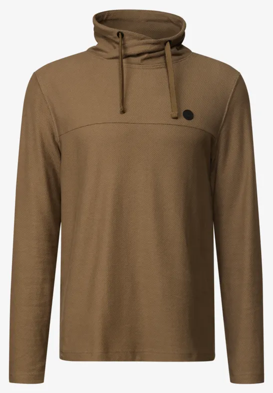 Funnelneck Strukturshirt ash brown