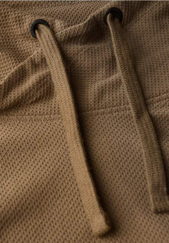 Funnelneck Strukturshirt ash brown