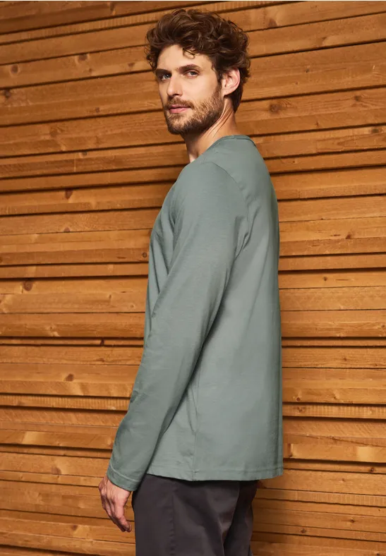 T-shirt à manches longues doux silver green