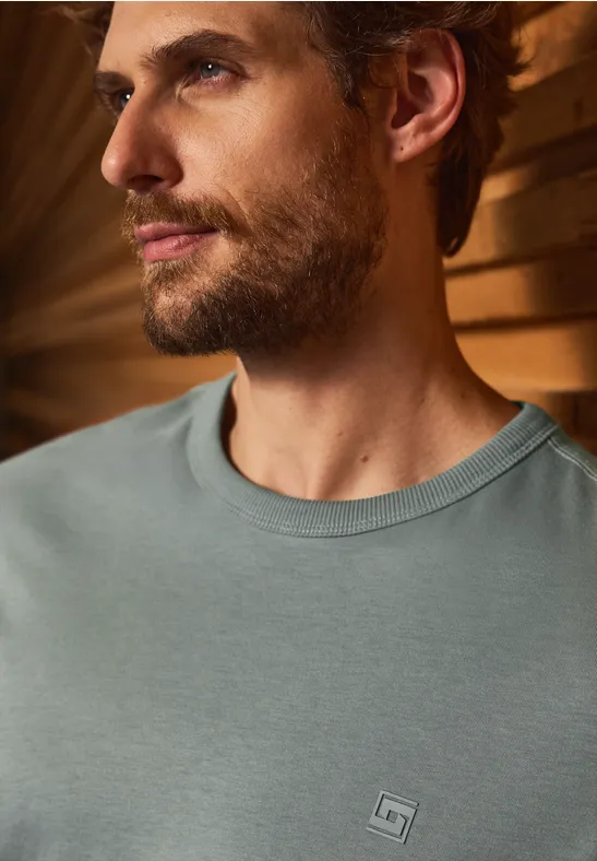 T-shirt à manches longues doux silver green
