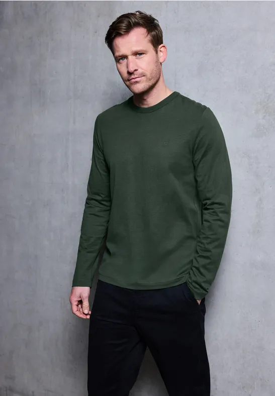 Miękka koszulka z długim rękawem soft olive green