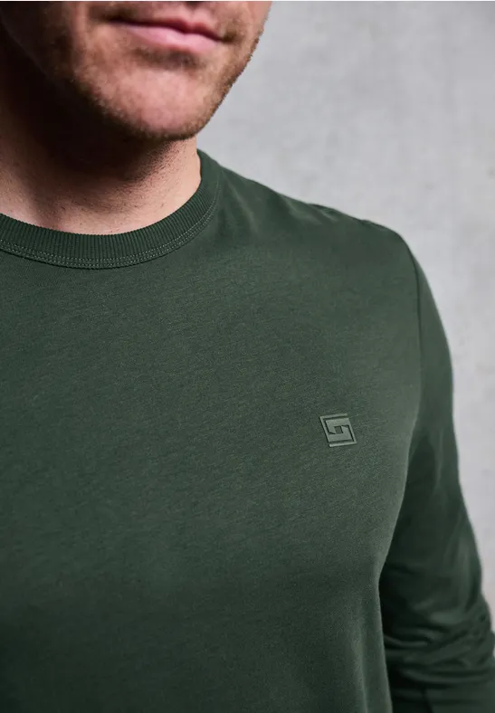 Miękka koszulka z długim rękawem soft olive green