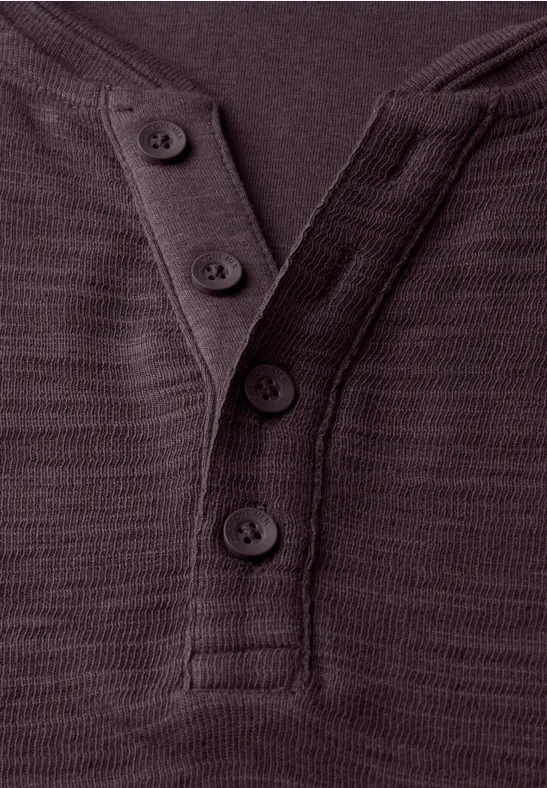 Softes Slub Henleyshirt bordeaux red