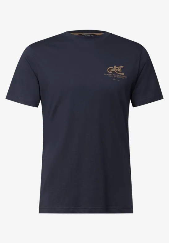 T-Shirt mit Chestprint night blue