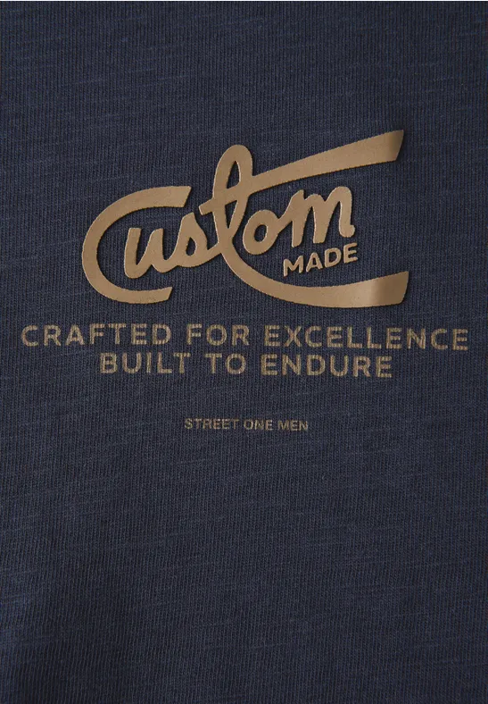 T-Shirt mit Chestprint night blue