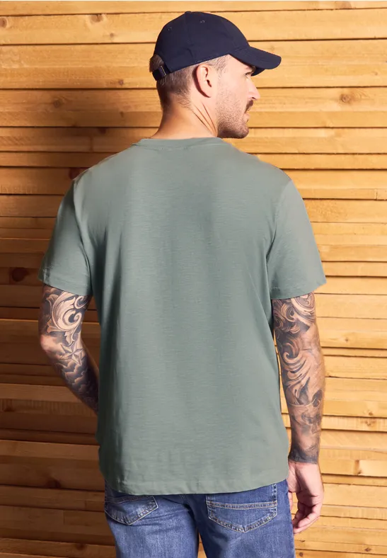 T-Shirt mit Chestprint silver green