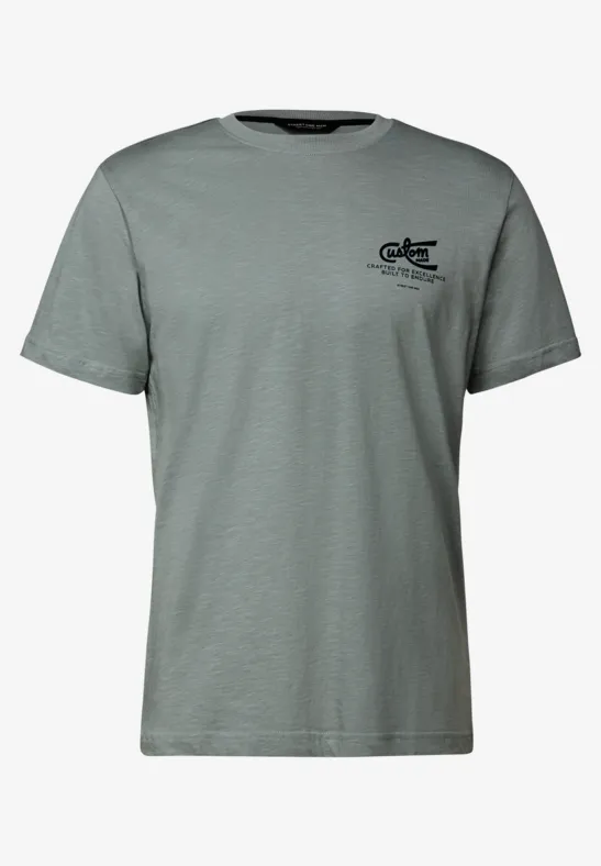 T-Shirt mit Chestprint silver green