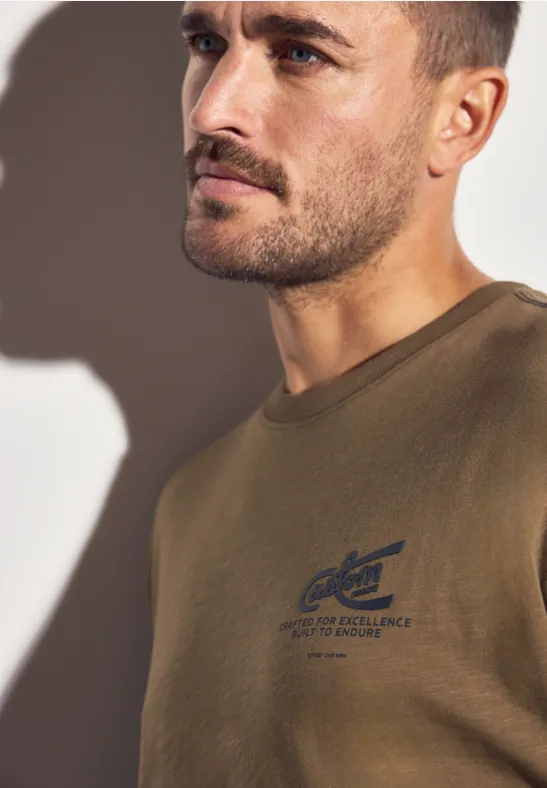 T-shirt avec chestprint ash brown