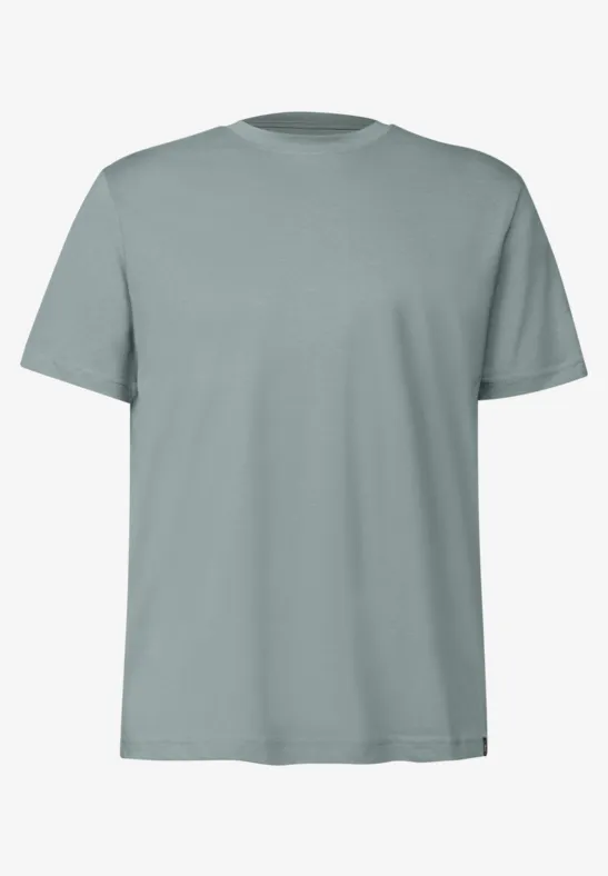 Basic T-Shirt in Unifarbe silver green