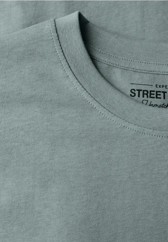 Basic T-Shirt in Unifarbe silver green