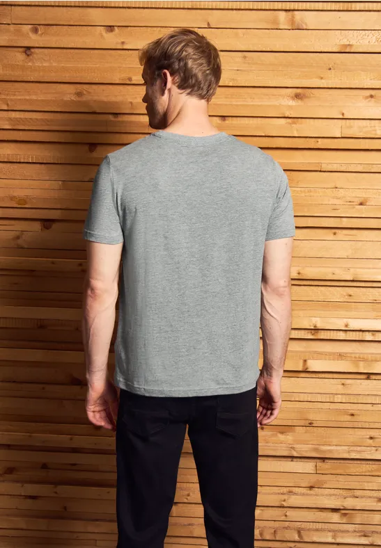 T-Shirt mit Print metal grey melange