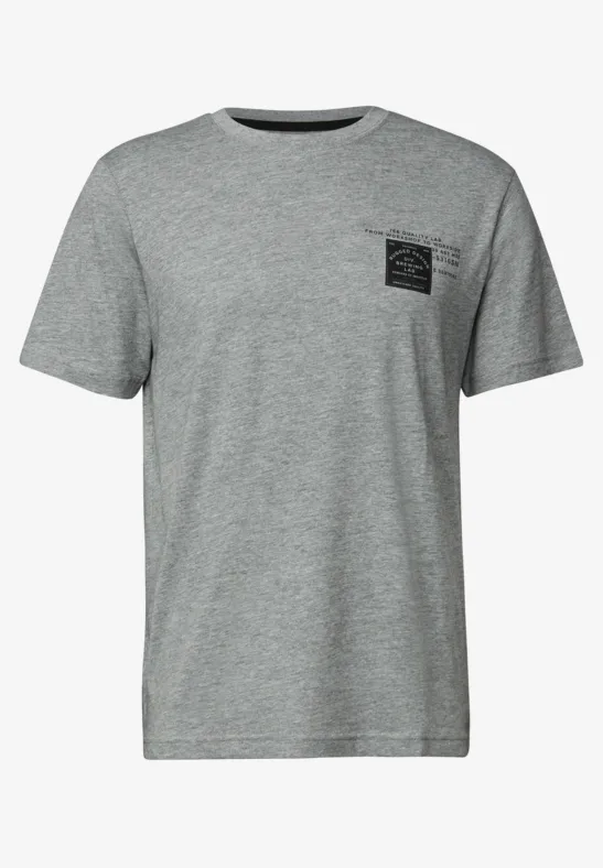 T-Shirt mit Print metal grey melange