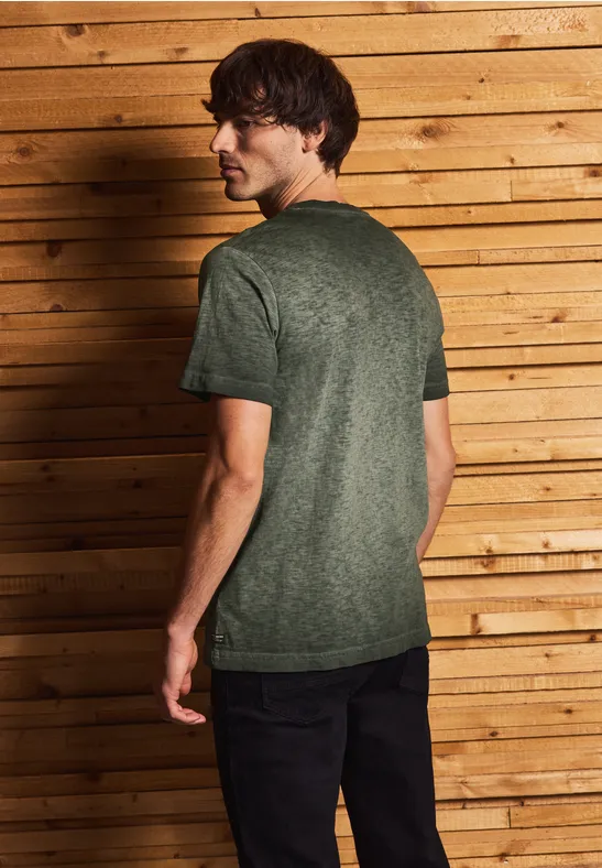 T-Shirt im Washed-Look dark olive green